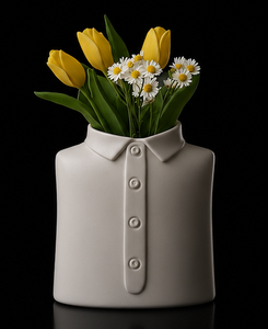 Jarrón Decorativo Moderno de Metal Blanco con Textura de Camisa, para Oficina o Biblioteca, Artículo Decorativo al por Mayor - Product Image 3