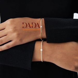 Minimalist Emerald Cut Lab Grown Diamond <b>Bangle</b> <b>Bracelet</b> for Women Elegant Solitaire Diamond Fine Jewelry Luxury Bridal gift - Product Image 4