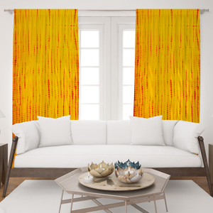 Cortinas de Algodón Indio con Estampado Floral Shibori Hecho a Mano, Estilo Étnico Bohemio, Ecológicas, con Bolsillos para Varillas, para Ventanas del Hogar - Product Image 1