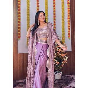 Vestido de noche Indo Western de diseñador para fiestas con trabajo de secuencia - Product Image 2