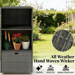 Dark Gray <b>Pool</b> Towel Rack and Storage Cabinet with Shelf for Organizing Your <b>Pool</b> <b>Accessories</b> - Product Image 2