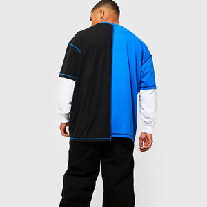 T-shirt à manches longues double couche pour homme, personnalisé, en coton lourd 100 %, imprimé, streetwear, fabricant de vêtements OEM sous marque privée - Product Image 4