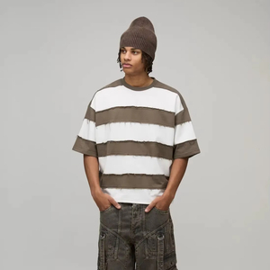 mens oversized boxy fit t shirt drop shoulder loose fit heavy cotton streetwear <b>tshirt</b> cotton fabric supplier - Product Image 1