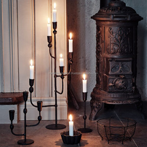 Juego de 3 candelabros cónicos de hierro decorativos con bases martilladas, candelabro para fiestas de boda, incluye tarro de vela - Product Image 6