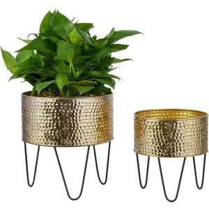 Nordic Style Metal Plant <b>Pot</b> with Stand Set Of Two Pcs for Elegant Interior Plant Display - Product Image 3