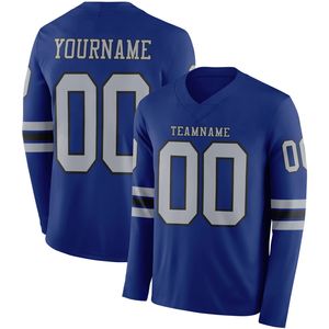 Jersey de Fútbol Personalizable OEM de Manga Larga con Cuello en V, en Spandex/Poliéster, con Diseño Transpirable de Tela de Malla para Todas las Temporadas - Product Image 3