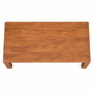 Table à manger rectangulaire en teck massif, design scandinave moderne, coins encastrés, résistante à l'eau, écologique, pour villa - Product Image 4