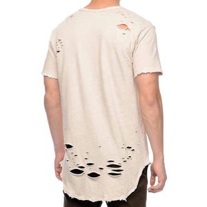 T-shirt déchiré ample et respirant pour homme, style streetwear, 100 % coton léger, très vendu - Product Image 4