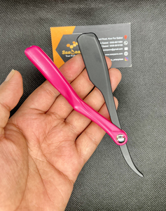 Afeitadora de Estilo Japonés para Hombre, de Una Sola Cuchilla, Personalizada, Profesional, de Acero Inoxidable, con Mango de Plástico Negro - Product Image 1