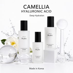 Set di Cura del Viso Coreano Capstay per una Pelle Luminosa e Radiosa, con Tonico, Essenza e Lozione all'Acido Ialuronico e Camelia - Product Image 1