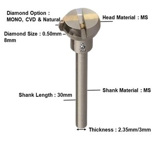 Flywheel Diamond <b>Tools</b> Used for Jewelry Making, 3mm Shank, Diamond Size From1mm to 3mm V-shape and 3mm 140 <b>Tool</b> for Jewelry Cut - Product Image 2