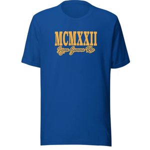 T-shirt à chiffres romains MCMXXII Sigma Gamma Rho, bleu, vêtements de sororité grecque pour femmes, t-shirt décontracté à manches courtes, chemise graphique universitaire - Product Image 1