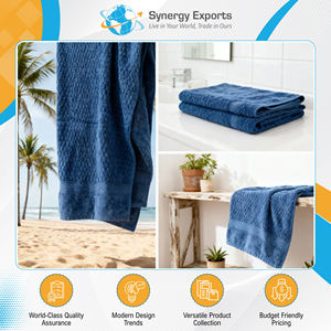 Serviette de bain en polycoton de qualité standard, finition lavée, finition velours, disponible en stock, pour hôtel, maison et restaurant. - Product Image 6
