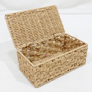 Trending Paper Rope Rectangle Storage <b>Baskets</b> Rustic Multi-Purpose Neatening Organizers <b>Stackable</b> Design - Product Image 2