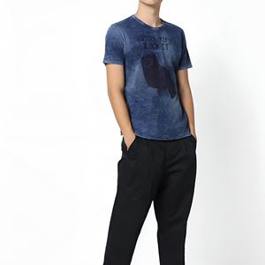 Camiseta Personalizada para Hombre, Talla Grande, 100% Algodón, Tejido Grueso, Detalle de Parche, 260 g/m², Estilo Urbano, Retro, Lavado, Lisa - Product Image 5