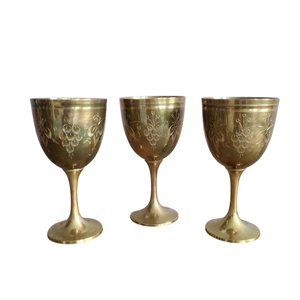 Gobelet à vin en laiton fait main avec motif en relief, finition argentée, pour la maison, les hôtels, les bars, flûte à champagne, verre à boire - Product Image 2