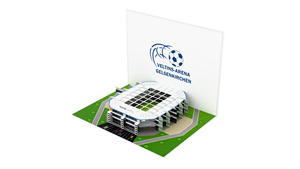 Tarjeta de Felicitación 3D Pop-Up de Veltins-Arena Gelsenkirchen, Impresión Digital, Papel con Barnizado Mate - Product Image 2