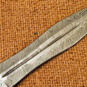 Handmade Damascus <b>Steel</b> Dagger Knife with Green Resin Handle Patterned Fixed Blade Hunting Knife Brown Leather Sheath <b>Outdoor</b> - Product Image 3