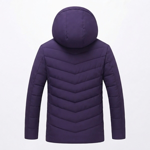 Men's Warm Hooded Quilted <b>Jacket</b> Soft <b>Fleece</b> <b>Lining</b> Casual Winter Coat for Daily Wear - Product Image 3