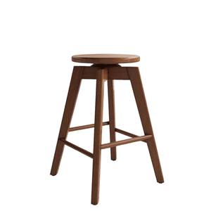 Tabouret de bar pivotant confortable et moderne en bois massif marron pour la maison, la cuisine, l'appartement, la salle à manger - Product Image 3