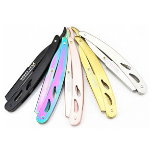Custom Made Stainless Steel Barber Razor Cut Throat Straight Folding Handle for Shaving and Hair Styling - Product Image 1