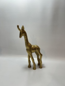 Sculpture de dinosaure Triceratops en résine dorée de luxe, figurine moderne d'animal, décoration d'intérieur, objet de collection pour table, cadeau de bureau - Product Image 4
