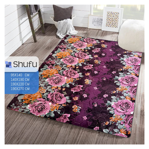 Tapis Shufu modernes en polyester haute densité fabriqués à la machine Bords anti-allergiques doux et confortables Motif abstrait Aspirateur antidérapant - Product Image 5