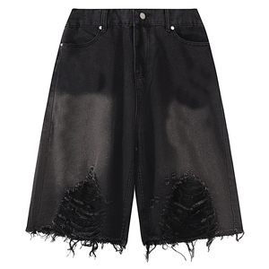 Shorts en jean stretch taille mi-haute pour femme, personnalisés OEM, avec diamants, style sportif et festif, 100 % coton, vente en gros - Product Image 6