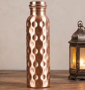 Hammered copper tumbler Ayurveda water bottle Modern copper <b>drinkware</b> 900 ml portable bottle - Product Image 3