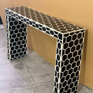 ILAHI's Bone Inlay <b>Table</b> Modern Design Agate Detailing <b>Storage</b> Portable Home Furniture - Product Image 1