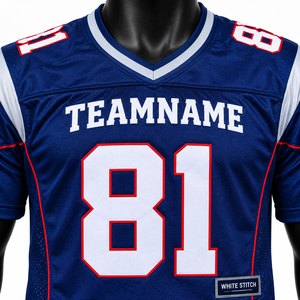 Maillot de football américain Teamname 81 pour homme, col en V, anti-transpiration, 100 % polyester, manches courtes, coupe classique, grandes tailles, sans coutures - Product Image 3