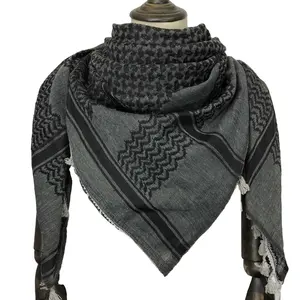 Breathable Custom Keffiyeh Shemagh Tactical Arabic Desert Scarf Outdoor Fashion <b>Head</b> <b>Wrap</b> OEM Manufacturer - Product Image 1