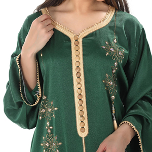 Jalabiya Moderna de Estilo Medio Oriente para Mujer, Vestido Maxi Islámico Elegante de Corte Holgado, Informal y para Fiestas - Product Image 5
