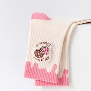 <b>Custom</b> Yoga Pilates <b>Socks</b> Women Non-Slip Crew Length Cotton Blend Anti-Slip <b>Grip</b> <b>Socks</b> With Donut Print For Sports - Product Image 2