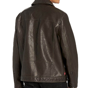 Chaqueta de Cuero para Hombre Estilo Universitario Clásico con Cierre, Chaqueta de Cuero al por Mayor para Hombre - Product Image 6