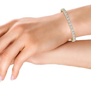 สร้อยข้อมือเพชรทรงกลมแบบคลัสเตอร์ 3.52 กะรัต ทำจากทองคำโรสโกลด์ 9K - Product Image 5