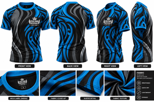 Maillot d'e-sport unisexe personnalisé en polyester/coton, à séchage rapide, respirant, à manches courtes, imprimé, t-shirt de jeu - Product Image 4
