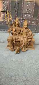 Statue artisanale en bois Art Déco représentant la famille du Dieu Shiva |   Shiva Parvati Ganesha Kartikeya |   Décoration de la maison pour Diwali, fête hindoue - Product Image 3