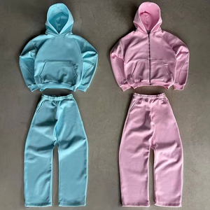 Full Customized Men Tracksuit For Online Sale Easy Wear Hooded Casual Men Winter Wear Zipper Tracksuit Set - Product Image 1