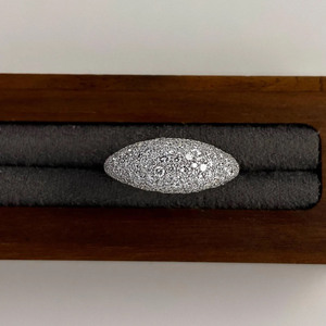 Moissanite Diamond Round Cut Pave Setting Rhodium Plated 925 Sterling <b>Silver</b> Hiphop Cluster Engagement <b>Statement</b> <b>Ring</b> for Unisex - Product Image 1