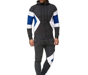 Conjunto Deportivo para Hombre con Capucha y Bloques de Color, Chaqueta con Cierre Completo, Transpirable, de Poliéster y Spandex, para Otoño - Product Image 6