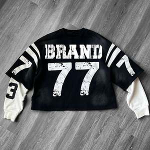 เสื้อยืดคอกลมผู้ชายแบบใหม่สั่งทำได้ คุณภาพสูง ผ้าฝ้าย 100% แขนยาว พิมพ์ลาย ดีไซน์โอเวอร์ไซส์ เสื้อยืดผู้ชาย - Product Image 2