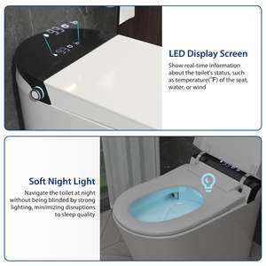 One Piece Smart <b>Toilet</b> Heated <b>Seat</b> Self-Cleaning Auto Sensor Flush Digital LED Display Night Light Elongated Bidet <b>Toilet</b> <b>Warm</b> - Product Image 4