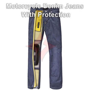 Pantalon de moto en denim sur mesure unisexe, doublure protectrice homologuée CE, respirant et imperméable, toutes saisons, 220g - Product Image 4