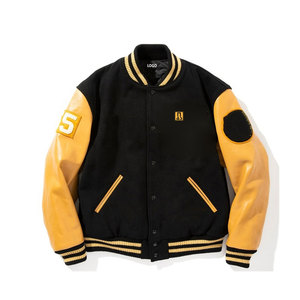 Veste Letterman pour homme avec manches en cuir, corps en laine, style streetwear classique, veste de mode pour homme, veste Letterman premium avec manches en cuir - Product Image 1
