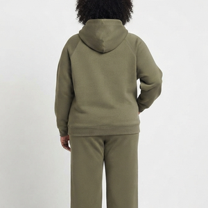 OEM Manufacturer Custom Logo Embroidered Drop Shoulder 400 Gsm Heavyweight Blank Oversized Cotton <b>Fleece</b> <b>Hoodie</b> for <b>Women</b> - Product Image 2