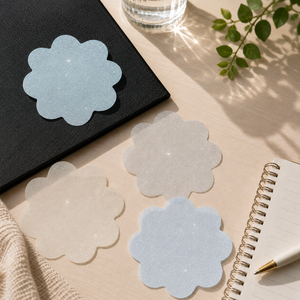 Colorful Glitter Shimmery Flower Shape Adhesive <b>Memo</b> <b>Pads</b> With Sparkle Finish For Desk Organization And Note Taking - Product Image 1