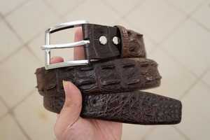 Ceinture en cuir véritable faite à la main, boucle en laiton marron, style décontracté respirant, artisanat durable, cadeau de mariage/anniversaire, World Craft - Product Image 5