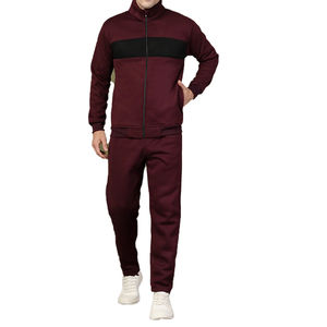 Survêtement unisexe premium décontracté et sportif, color-block, avec veste zippée élégante et pantalon assorti, confortable, pour le sport et le streetwear - Product Image 1
