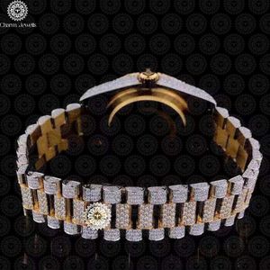 Reloj de Lujo Charm Jewels con Caja de Acero Inoxidable, Movimiento de Cuarzo Analógico, Cristal de Zafiro, Esfera Redonda de 40 mm, Unisex - Product Image 4
